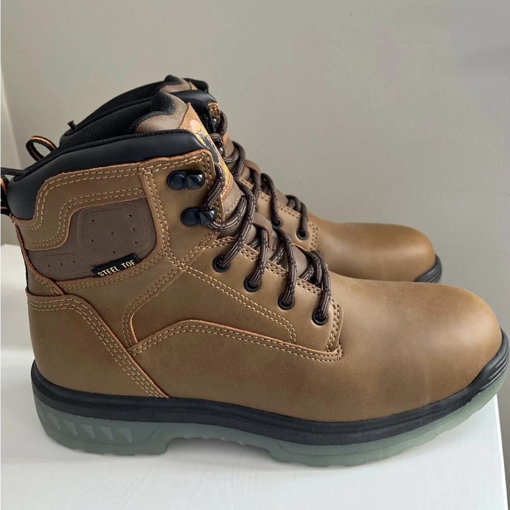 Men's BRAHMA Steel Toe Work Boots Size 8